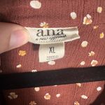 a.n.a .N.A Womens Floral Button Up Patterned Blouse Cuffed Sleeves Size L Large Photo 2