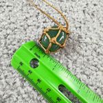 Green Color Stone Necklace in Netted Cord Unisex One Size Casual Cord Photo 6