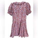 Madewell  floral print purple burnt orange piccola mini button collar mini dress Photo 5