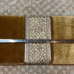 None Unique Poss. Vintage Clutch/Arm Bag Sequin Mustard Carmel Velvet Gold Dressy Photo 0