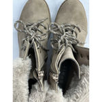 Esprit Womans Espirit Bunny Ankle Boots 7.5 M Zip Up Lace Up Cuff Chunky Lug Heel Tan Photo 5