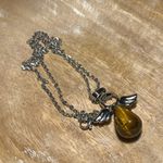 NWOT Tigers Eye Angel Silver Necklace Photo 7