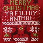 Christmas Home Alone Merry Ya Filthy Animal Short Sleeve Red T Women’s L Men’s S Photo 1