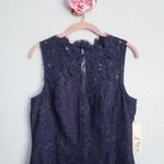 Eliza J Eliza J Navy High Neck Lace Sheath Dress Photo 3