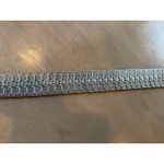 Belt OSFM Metal Silver Tone Elastic Stretch Oval Buckle w/ Enamel & Bling Vtg Photo 9