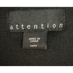 Attention  Dress Womens Medium Black Faux Leather Sleeve Sheath Knee Length Photo 11