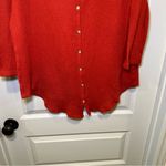 No Comment  Orange-Red Knit V Neck Button Front Top size 1X Photo 5