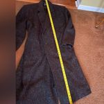 Vintage Forte black speckled trench maxi wool coat XL Photo 6
