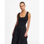 Madewell  Mixed Poplin Scoopneck Maxi Dress Black Plus Size XXL NWT Capsule Photo 1