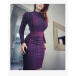 Herve Leger Hervé Léger Striped Sheath Knit Dress in Purple XSmall Womens Bodycon Photo 9