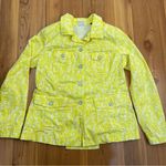 CAbi Women’s Blazer Utility Jacket Cotton Floral Yellow Field of Daisies Medium Photo 0