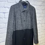 Lands' End  Size 14 Tall Wool Blend Vintage Heavy Button Coat Jacket Color Block Photo 5