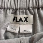 Flax  Linen Pants Large Gray Relaxed Wide Leg Trousers Lagenlook Boho Buttons Photo 3