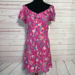 NWT Row A Pink Floral Flutter Sleeve Dress Size XL Photo 9