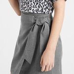 Banana Republic Skirt Size 2 Flannel Faux Wrap Light Gray NWT A-Line Mini Preppy Photo 0