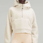 Lululemon Scuba Oversized Half Zip Sherpa Fleece Hoodie White Opal Sweatshirt Photo 0