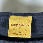 Katina Marie Floral Chocolate Rhinestone Print Long Sleeve Top Womens L USA Made Black Size L Photo 1