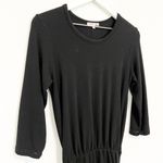 Sundry Ruched Blouson 3/4 Sleeve Stretch Bodycon Mini Dress Black Size 0 / XS Photo 3