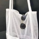 Mesh Tote Bag Japanese White summer net shopping shoulder grocery bag Multiuse Photo 0