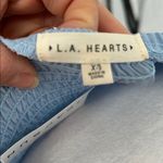 LA Hearts L.A. Hearts Blue Bustier Crop Top XS Long Sleeve Smocked Back V Neck Photo 1