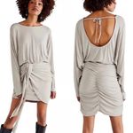 Free People BEACH SIESTA CONVERTIBLE WRAP MINI DRESS GRAY BEIGE LARGE Photo 1