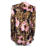 Gramercy 22 Mixed Print Open Ruffle Trim Cardigan Pink Size XS Photo 3