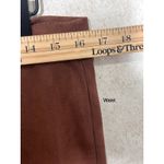 American Eagle Stretch Flare Pants Womens Large Brown Suede Knit Style Pull On Photo 5