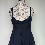 Cinq à Sept Cinq a Sept Zanna ruffled silk crepe de chime peplum top in midnight blue small Photo 2