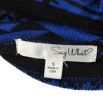 Say What? Chic Classic Royal Blue and Black Open Front Cardigan Photo 5