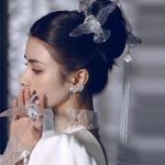 Women headwear fringe‎ bridal wedding dress hair accessories magpie set White Photo 0