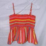American Eagle Women's  AE Colorful Stripe Smocked Crop Cami Top size small Photo 3