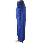 Madewell Blue 100% Linen Pleated High Rise Wide Leg Baggy Trousers Pants Size 8 Photo 1