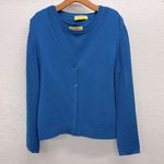 St. John  Button 5 Front Cardigan With Sleeveless Shell Top Set M Wool Knit Blue Photo 0