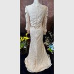 Mac Duggal Lace Long Sleeve V Neck Embellished Gown Blush size 12 Photo 10