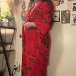 Vintage Paisley Floral Robe Red Size M Photo 9