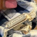 Gimmicks by BKE Gimmicks S Navy White Gingham Off-Shoulder crop Top tie in back Photo 5