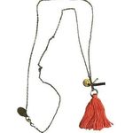 Maison Scotch  tassel necklace antique gold charms M 24" long Photo 0