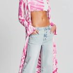 Revolve SER.O.YA Page Cropped Sweater in Pink Line Tie Dye Sz S Photo 3