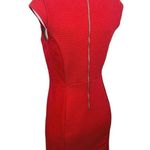 H&M  Red Round Neck Cap Sleeve Zipper Stretch Solid Mini Sheath Dress Size S Photo 1