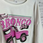 Ford White Cropped Pink Bronco Girl Crewneck Size 2X Photo 2