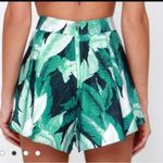 Lulus Leaf It To Me Tropical Green High Waist Shorts Size S Photo 3