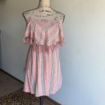 Billabong Strapless Fringe Chevron Striped Mini Dress Photo 4