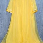 Vintage butter yellow gossard artemis nightgown and robe set chiffon intimates 6 Size M Photo 0