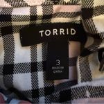 Torrid Plaid Flannel Hooded Anorak Jacket in Pink White Black Sz 3X Plus Photo 5