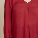 Modcloth NWOT Comprehensive Charm Crimson Dark Red Sheer Blouse Medium New Photo 3