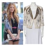 Haute Hippie (Serena Gossip Girl) Beaded Blazer Tan/ Gold XS Evening Jacket Photo 2