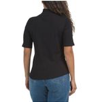 Elie Tahari MOCK TURTLENECK SHORT-SLEEVE TOP IN NOIR. Size L. MSRP $85 Photo 1