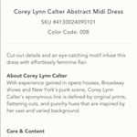 Anthropologie  Corey Lynn Calter Abstract Midi Dress NEW Photo 9
