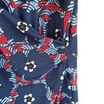 Talbots NWOT  Floral Stretch Jersey Dress Blue Red White Size Large Photo 2