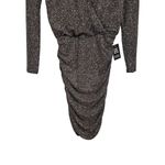 EXPRESS  Womens Sz XS Black Shimmer Metallic Thread Draped V Neck Dress NWT Party Photo 2